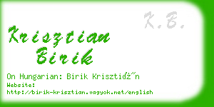 krisztian birik business card